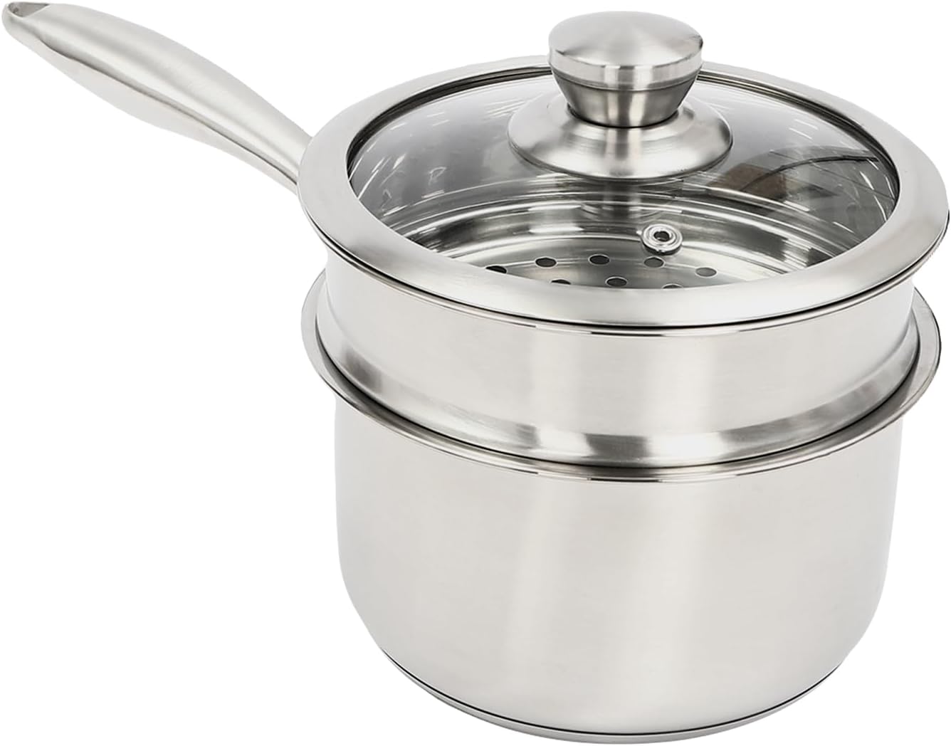 Versatile Stainless Steel Saucepan with Steamer Basket