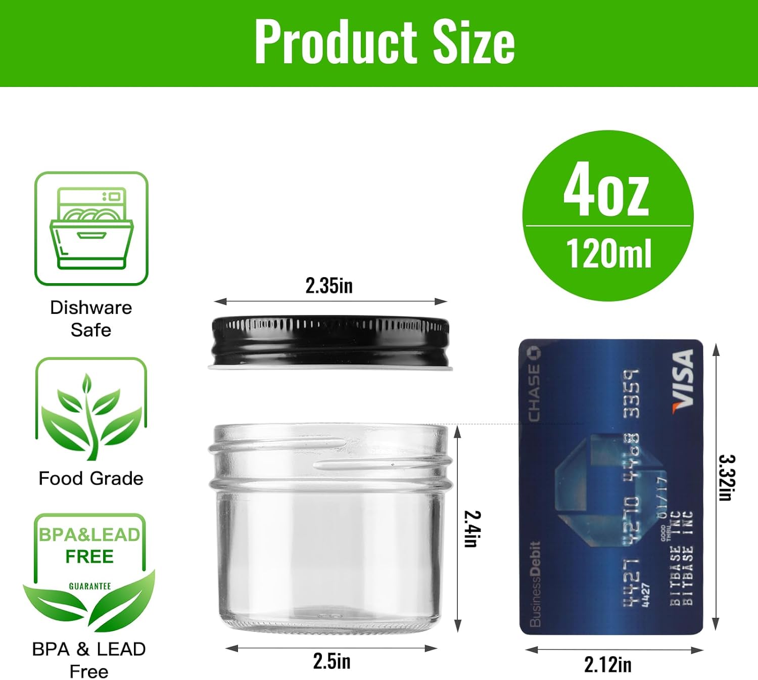 STARSIDE 4 oz Glass Mason Jars