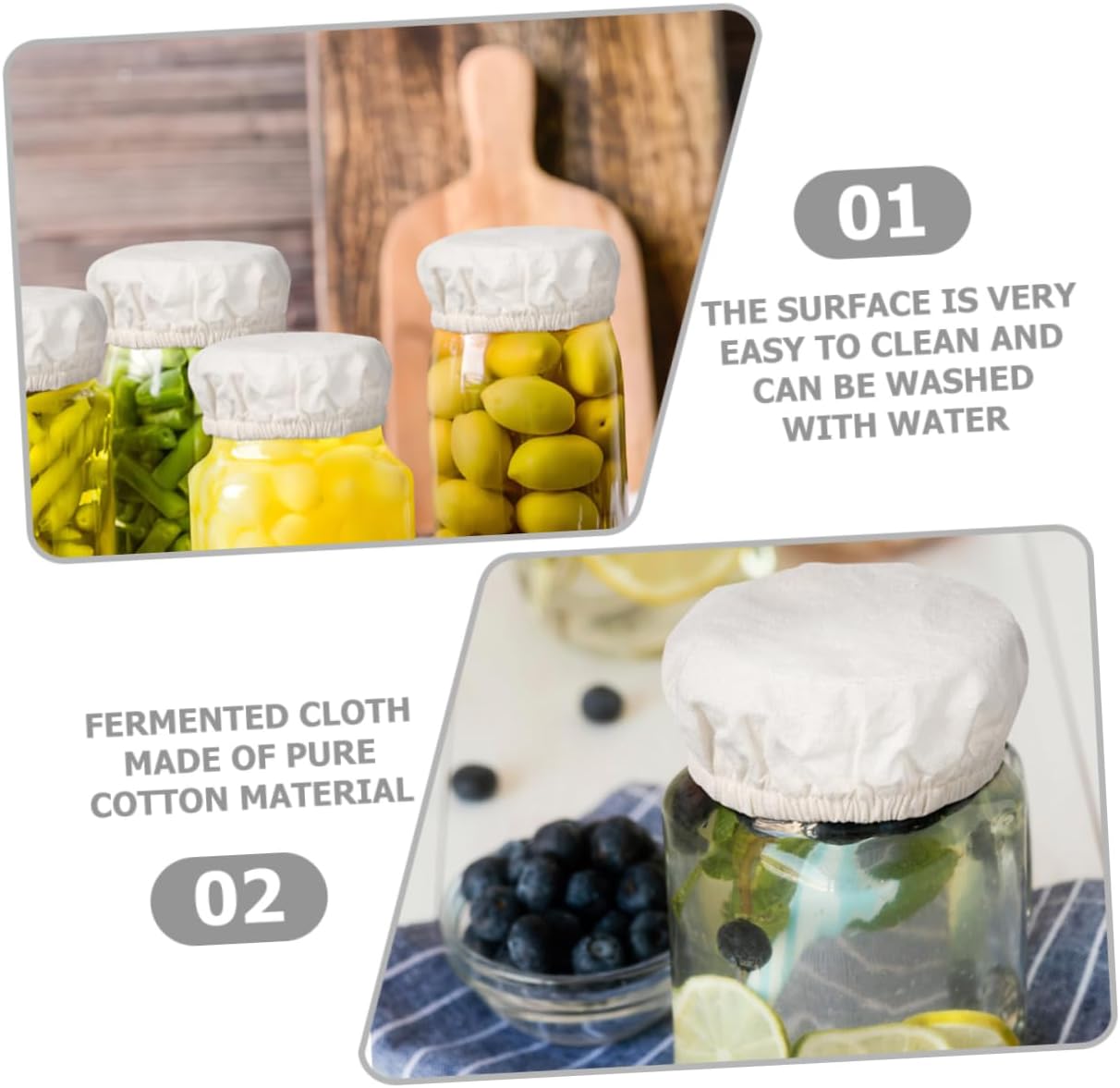 4pcs Cotton Jar Covers for Glass Jars and Canning Lids