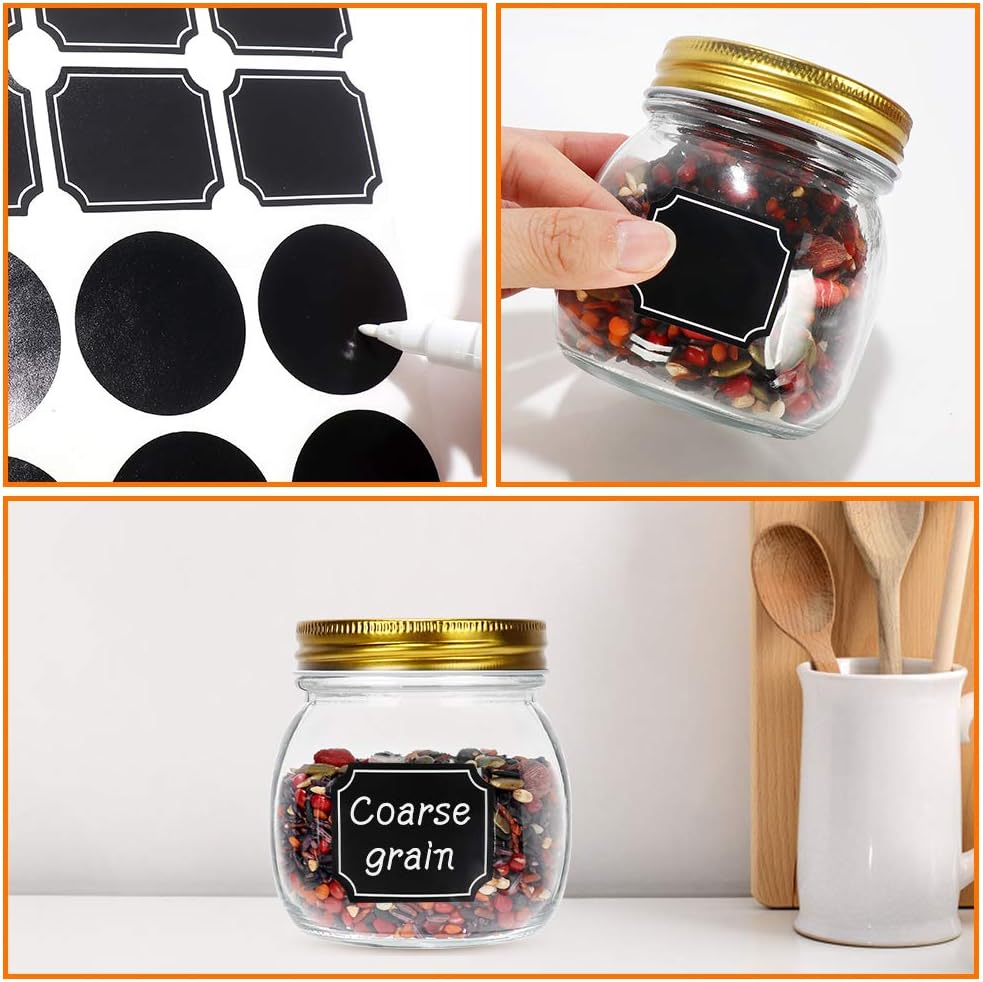 Elegant 24-Piece Glass Mason Jars Set with Silver Lids