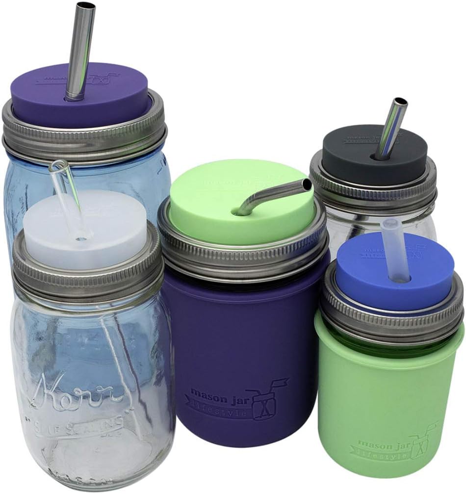 2-pack Ultra Violet Silicone Straw Tumbler Lids for Fermentation Serving