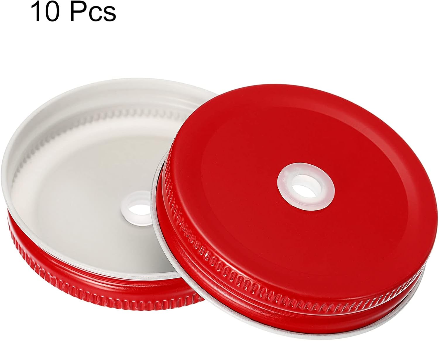 Ergonomic Mason Jar Lids with Straw Hole - Canning Serving Tips