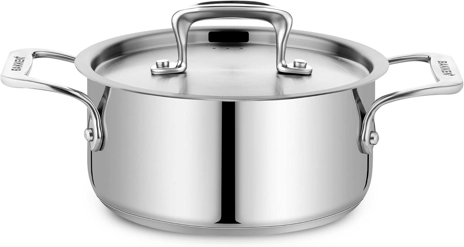 Bakken SwissHeavy-Duty Stainless Steel Stockpot 2 Quart for Cooking Catering