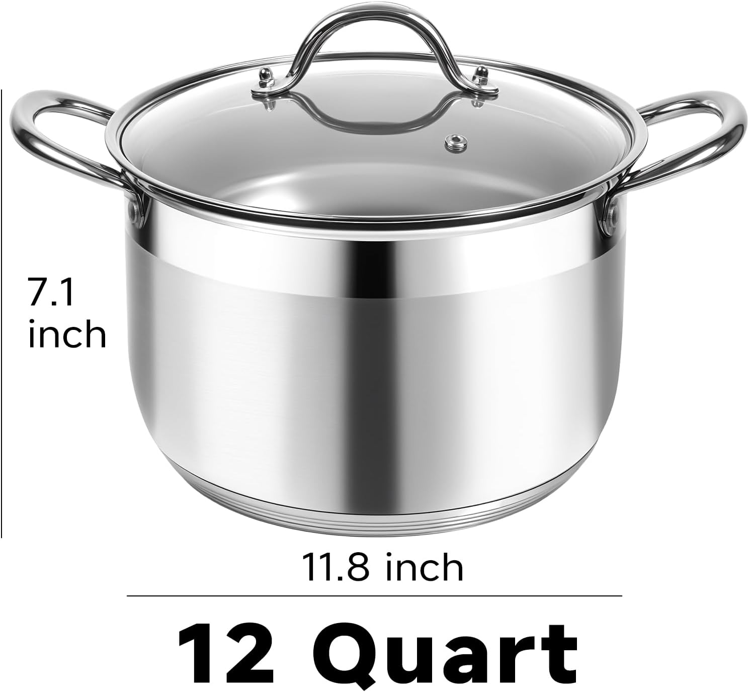 Kirecoo 12-Quart Stainless Steel Stockpot