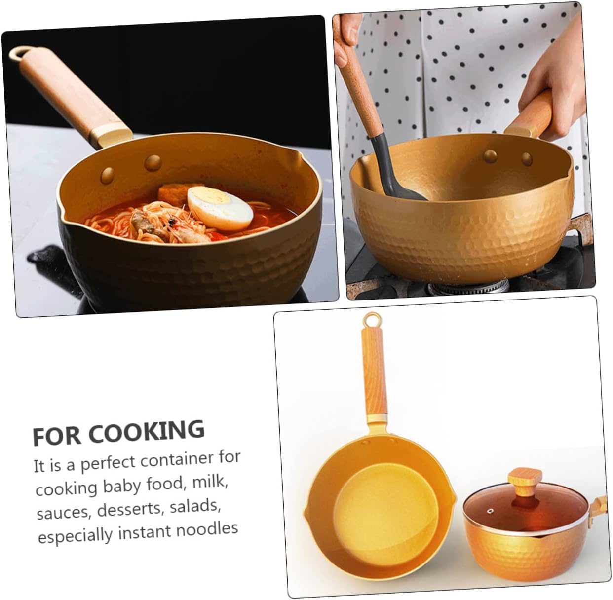 PRETYZOOM Ergonomic Handle Non-Stick Saucepan for Easy Pouring and Cleaning