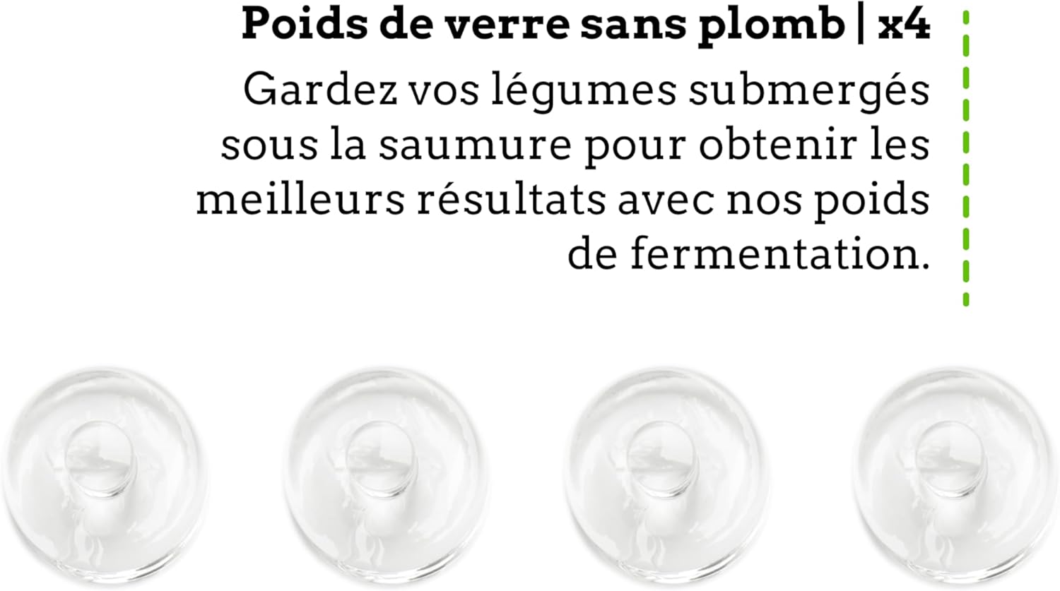 Nourished Essentials - Set of 4 Heavy Glass Fermentation Weights Lids