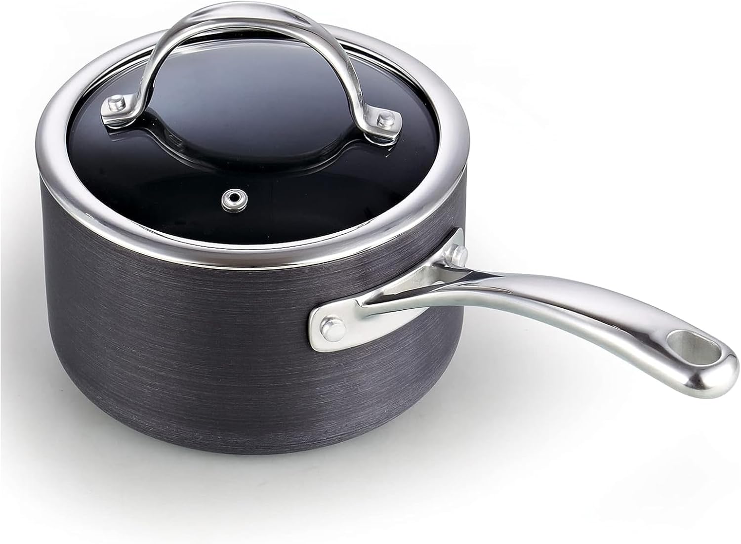 Cooks Standard 2-Quart Nonstick Saucer with Lid Black