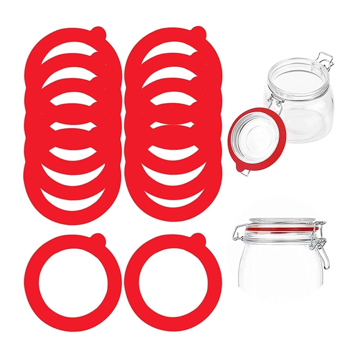 5Pcs Silicone Gasket Seals for Glass Jars 1