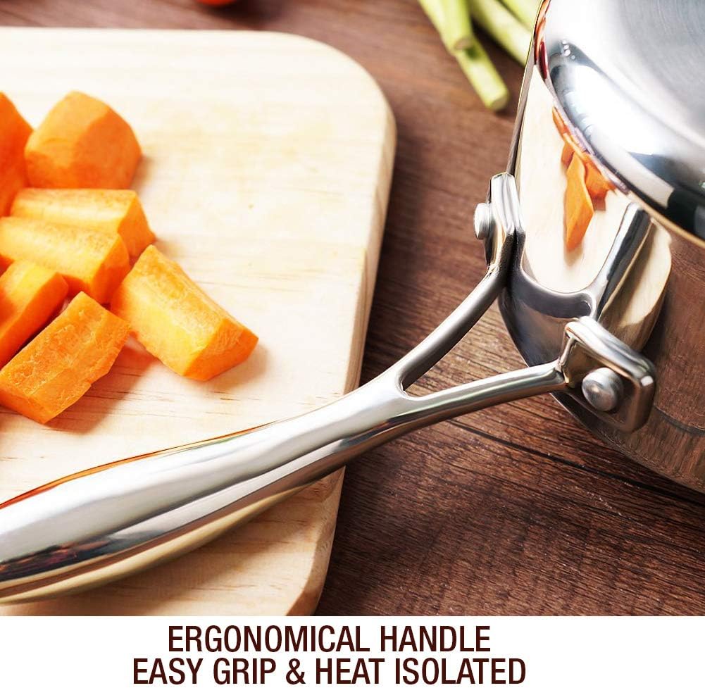 Ergonomic Mirror-Polished 175 QT Sauce Pan