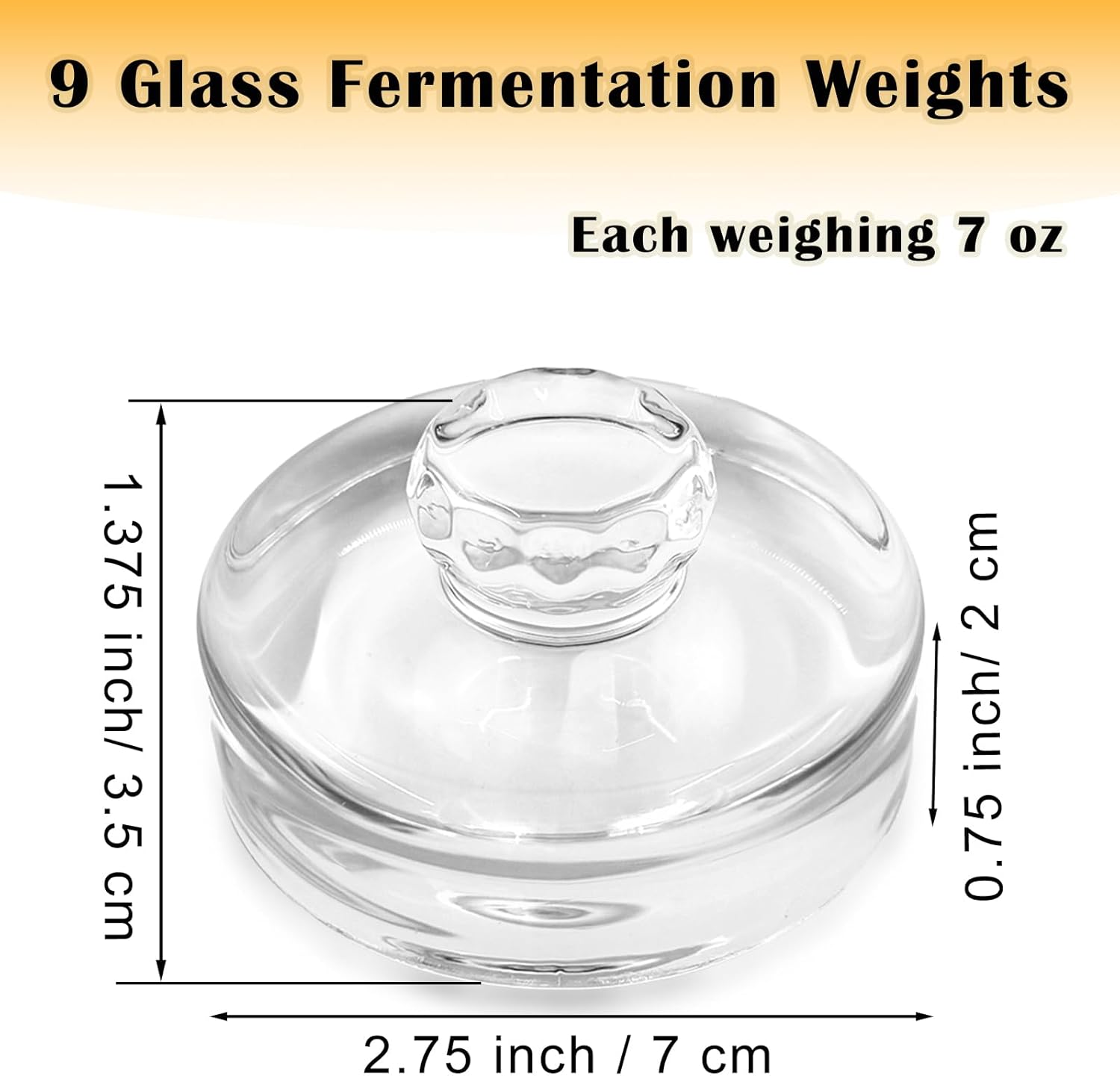 9-Piece Fermentation Glass Weights with Easy Grip Handles