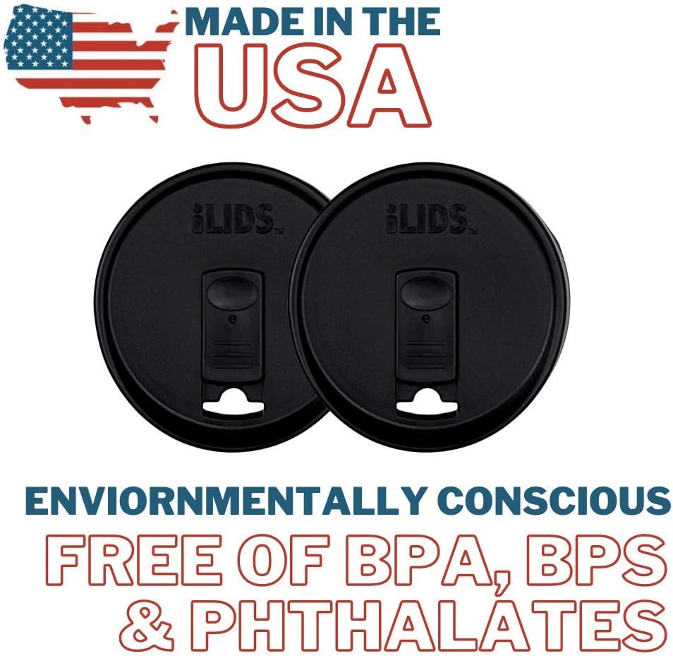 Mason Jar Drink Lid Wide Mouth Black Pack of 2
