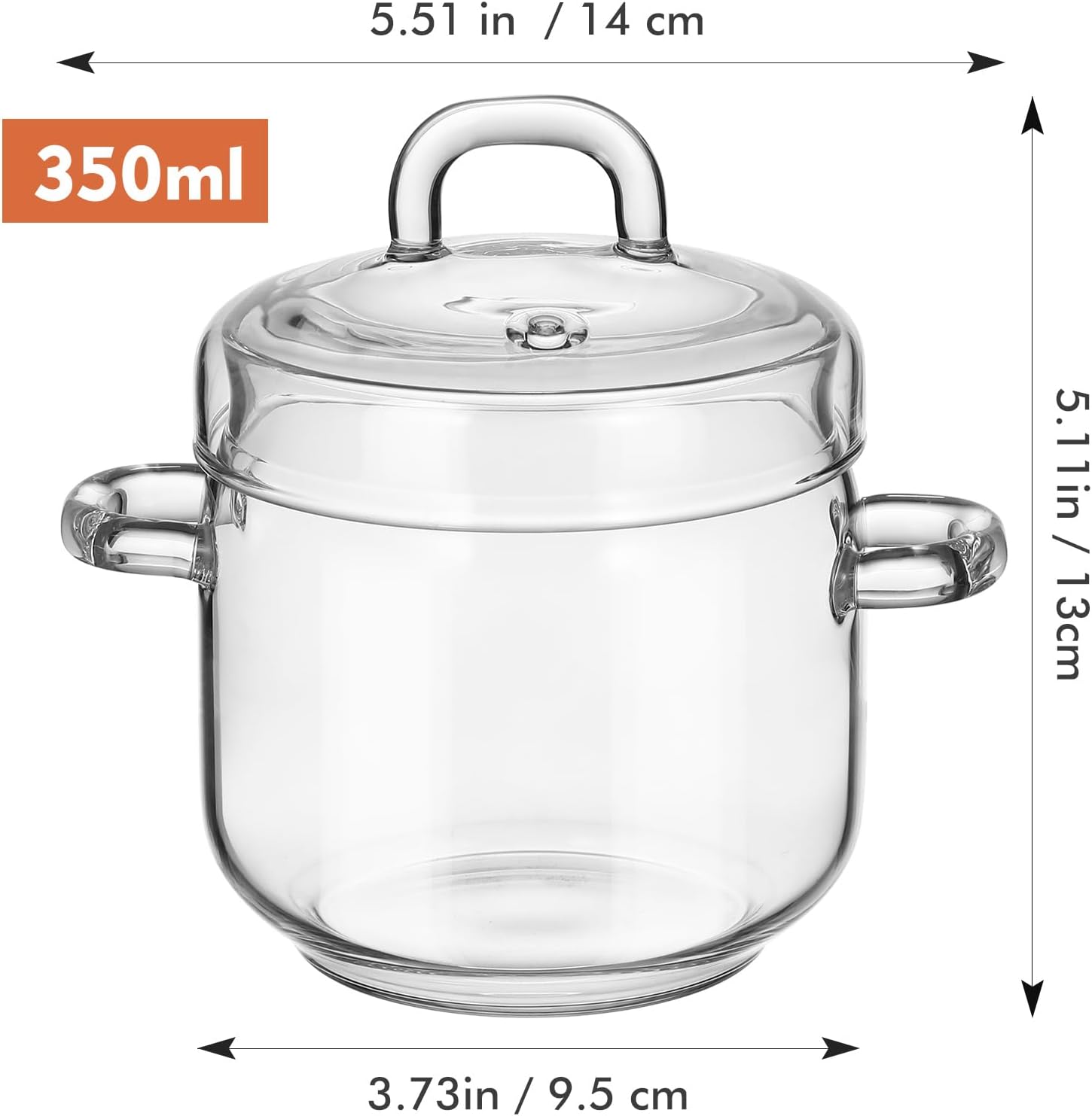 SHERCHPRY Clear Glass Stockpot with Lid for Home and Kitchen Use