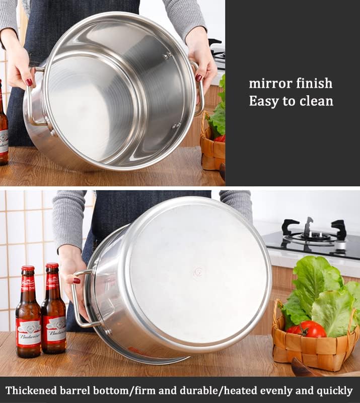 AIZYR 45cm Stainless Steel Stockpot with Lid and Basket