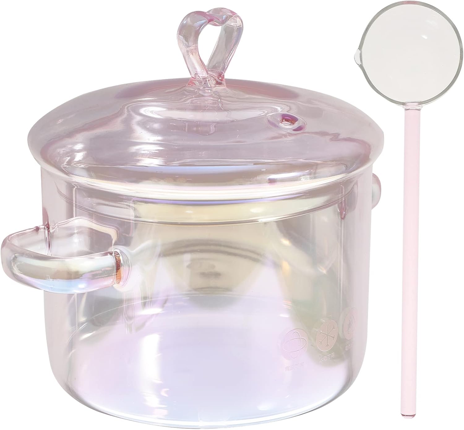 Premium Glass Tea Pot with Heart Design for Home Use