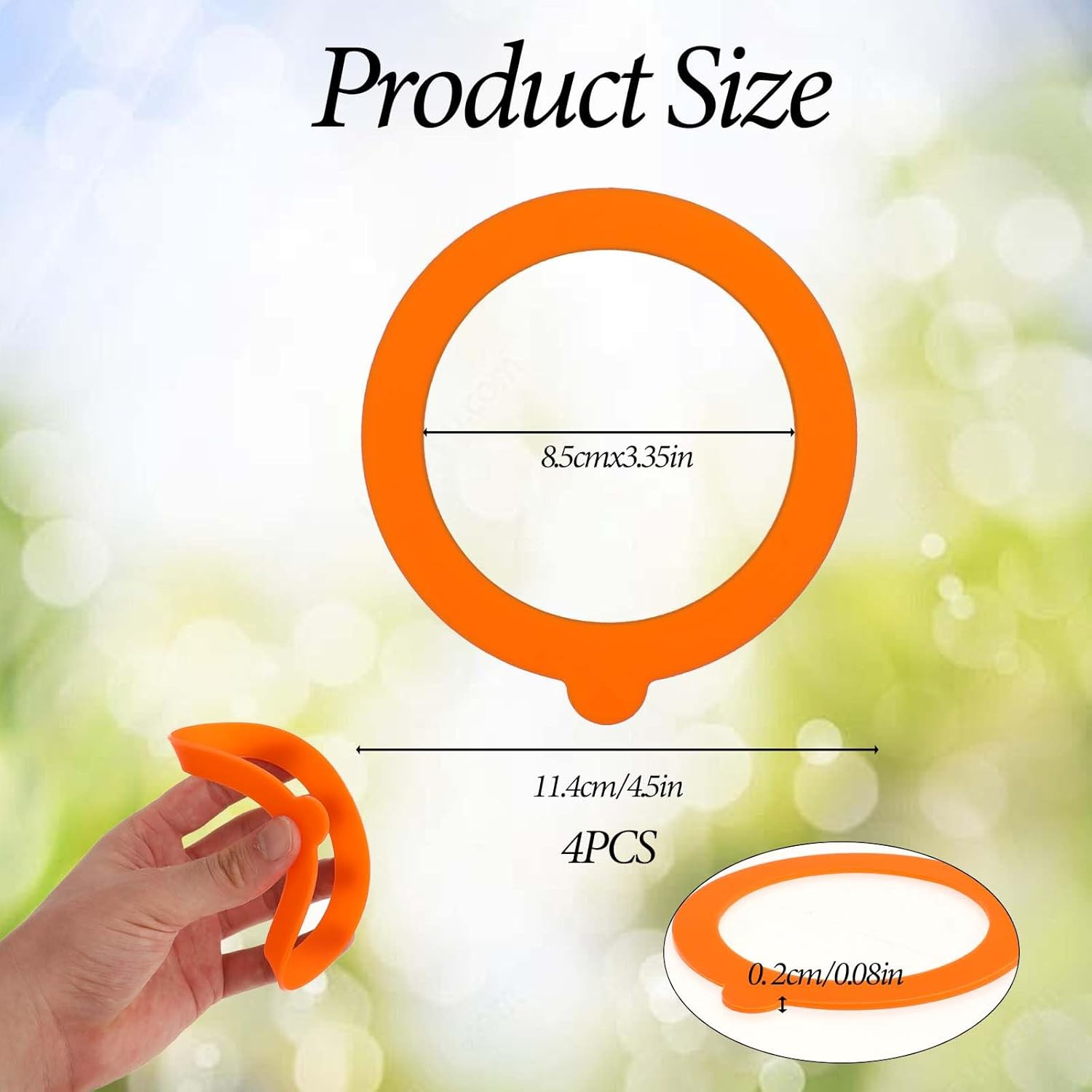 4-Pack Silicone Gasket for Glass Jars - Leak-Proof