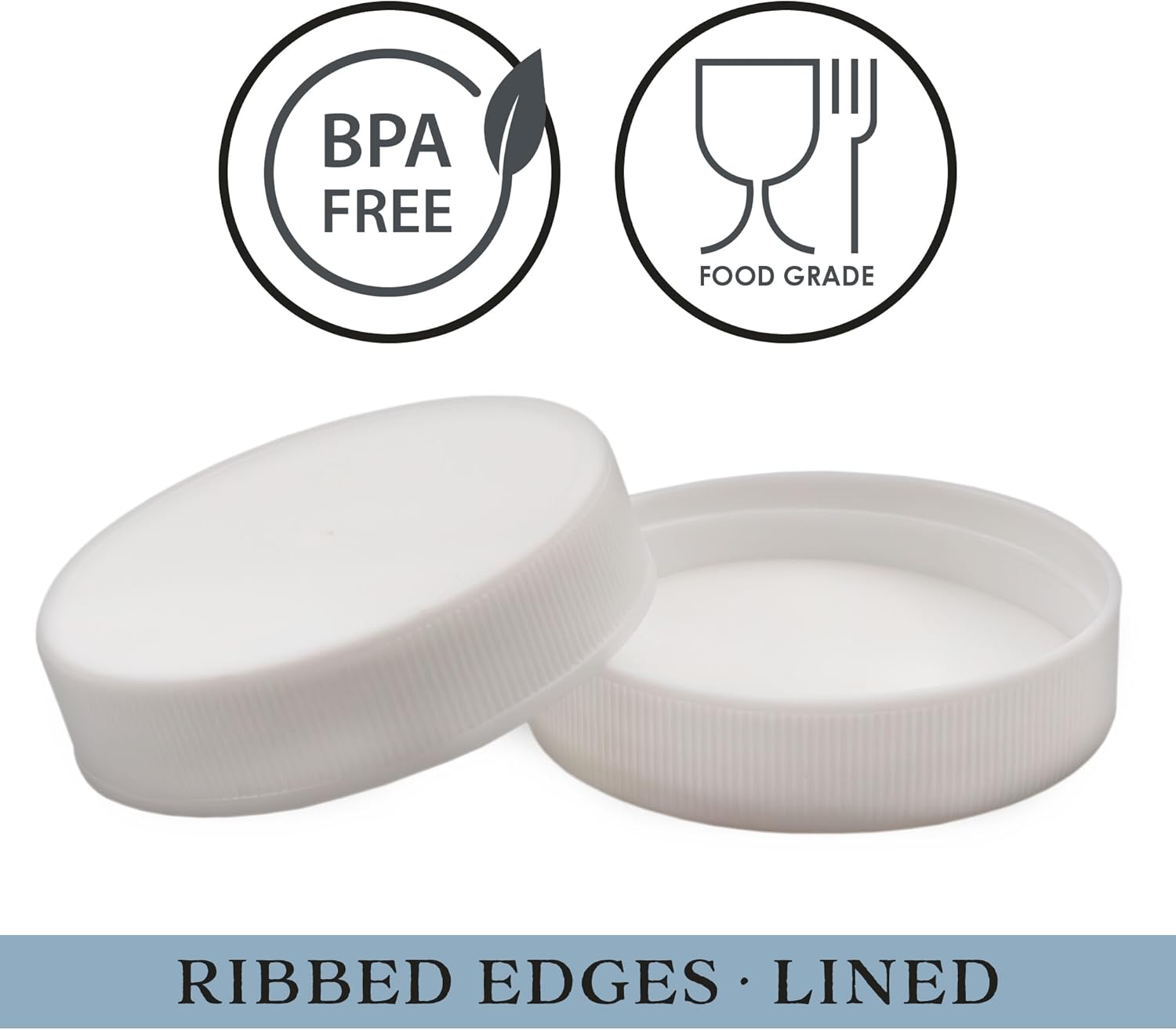 24-Piece White Plastic Lid Set with Liners