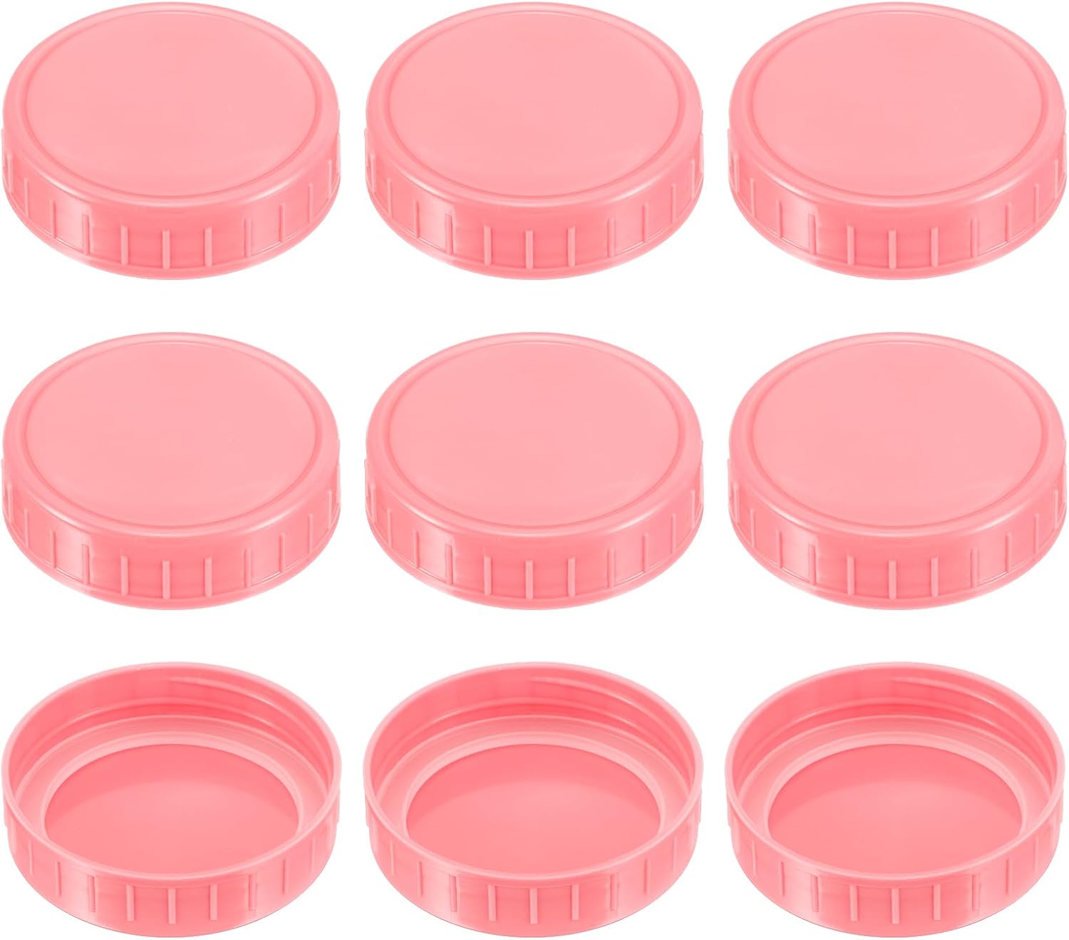 U XCEL 70MM REGULAR MOUTH PLASTIC MASON JAR LIDS 9PCS WITH SEALING RINGS