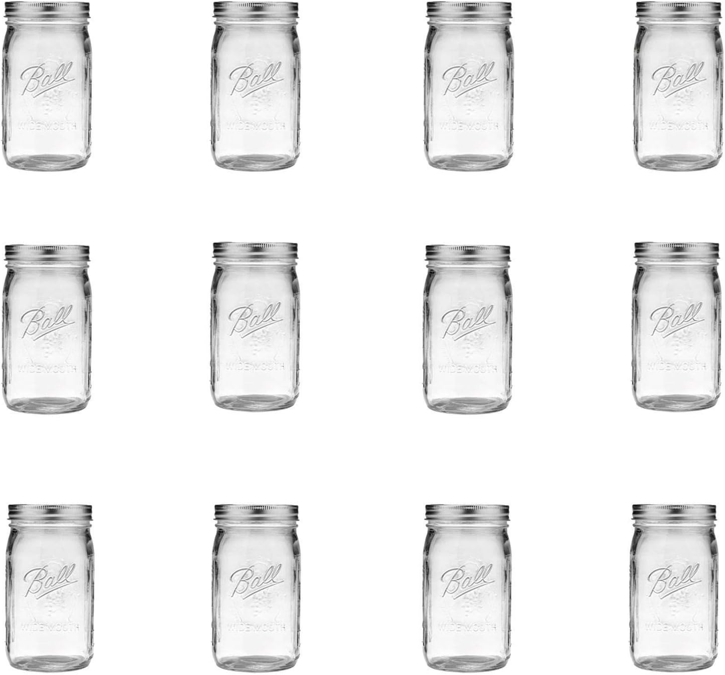 Ball 12-Pack Clear Glass Mason Jars Set