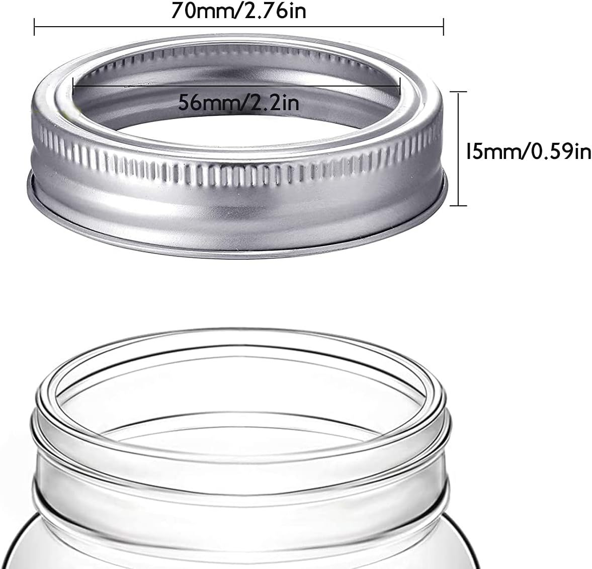 24-Piece 70MM Mason Jar Replacement Bands