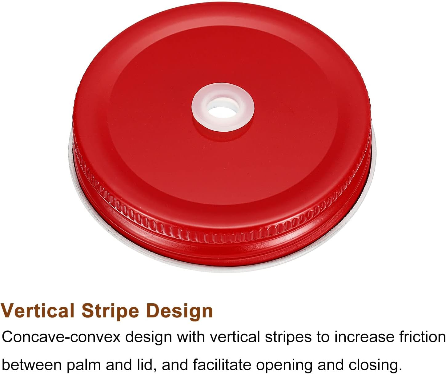 Ergonomic Mason Jar Lids with Straw Hole - Canning Serving Tips