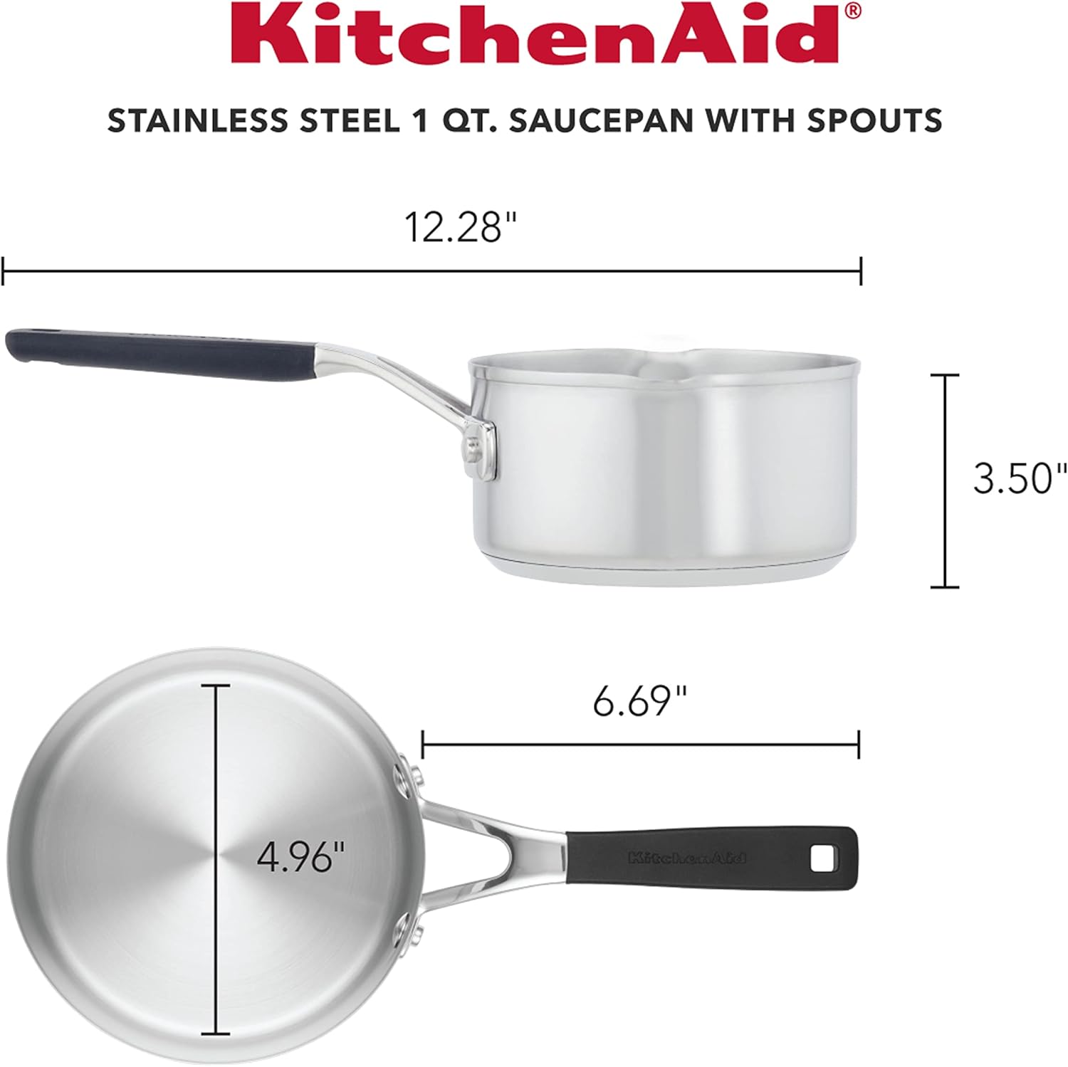 Quick Heat Easy Pour 1-Qt Stainless Saucepan