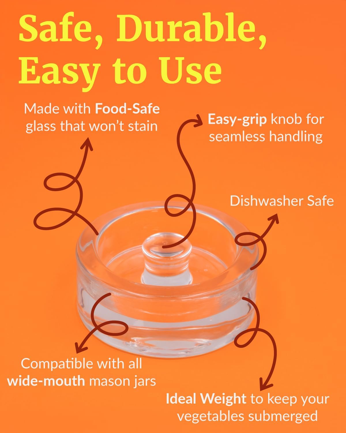 Elementi Fermentation Kit - Keep Vegetables Submerged Perfect for Fermenting by Hand
