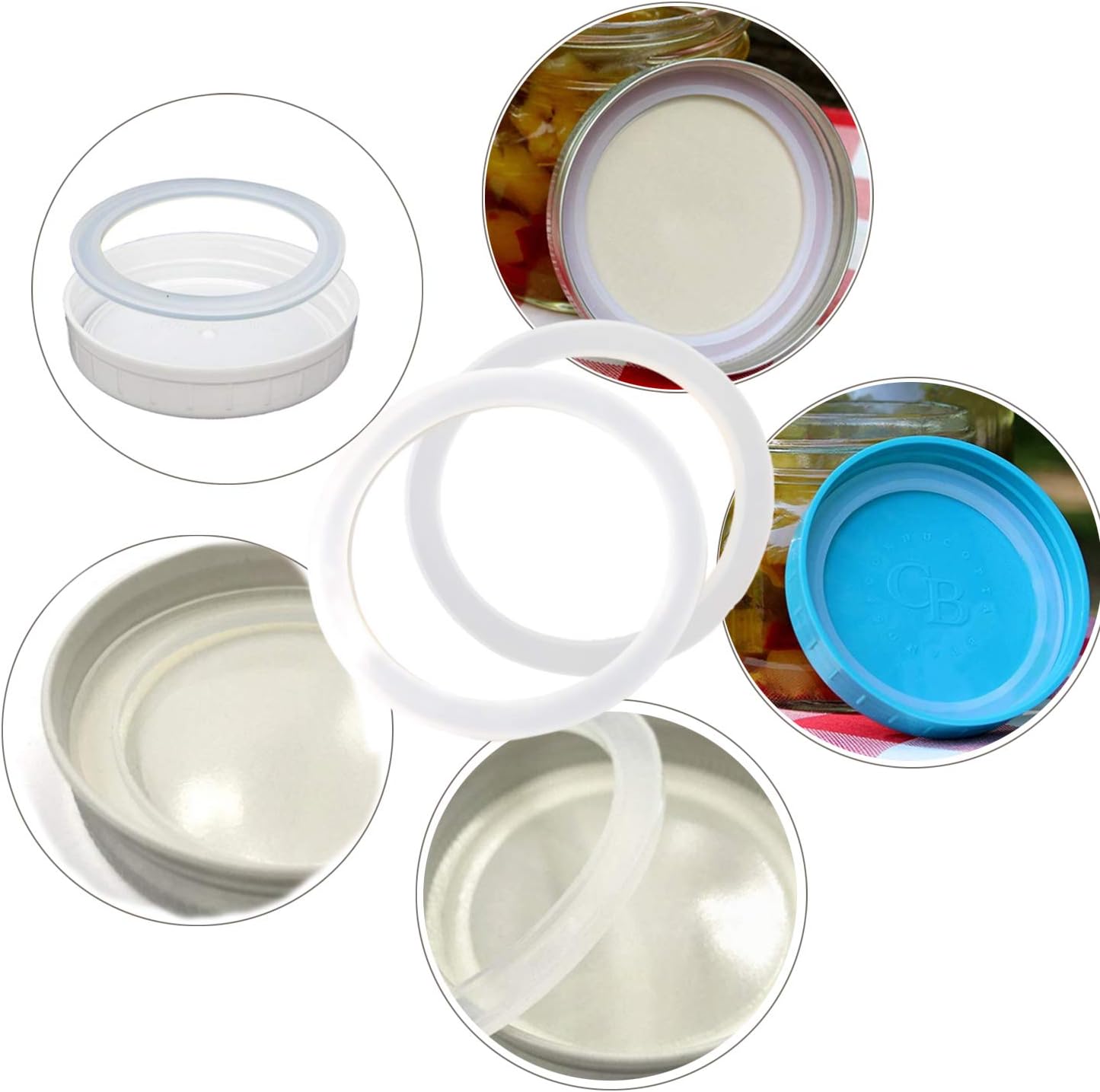 12PCS Leak-Proof Silicone seal rings for Mason Jars