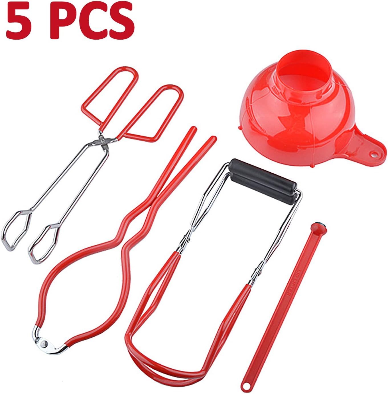 Disappears Canning Kit - 5PCS Stainless Steel Heat-Resistant Canning Essentials Set Red