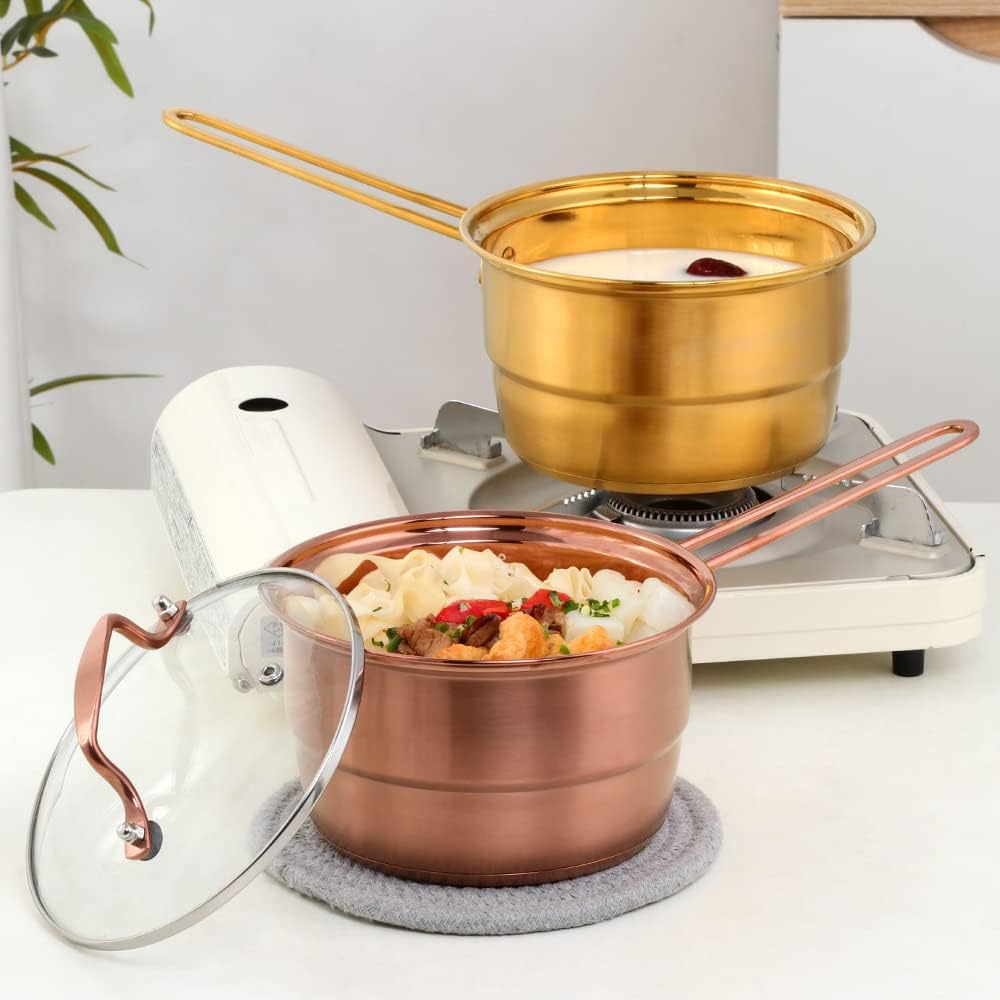 BYEGOU Stainless Steel Rainbow Steamer Pot Set with Glass Lid
