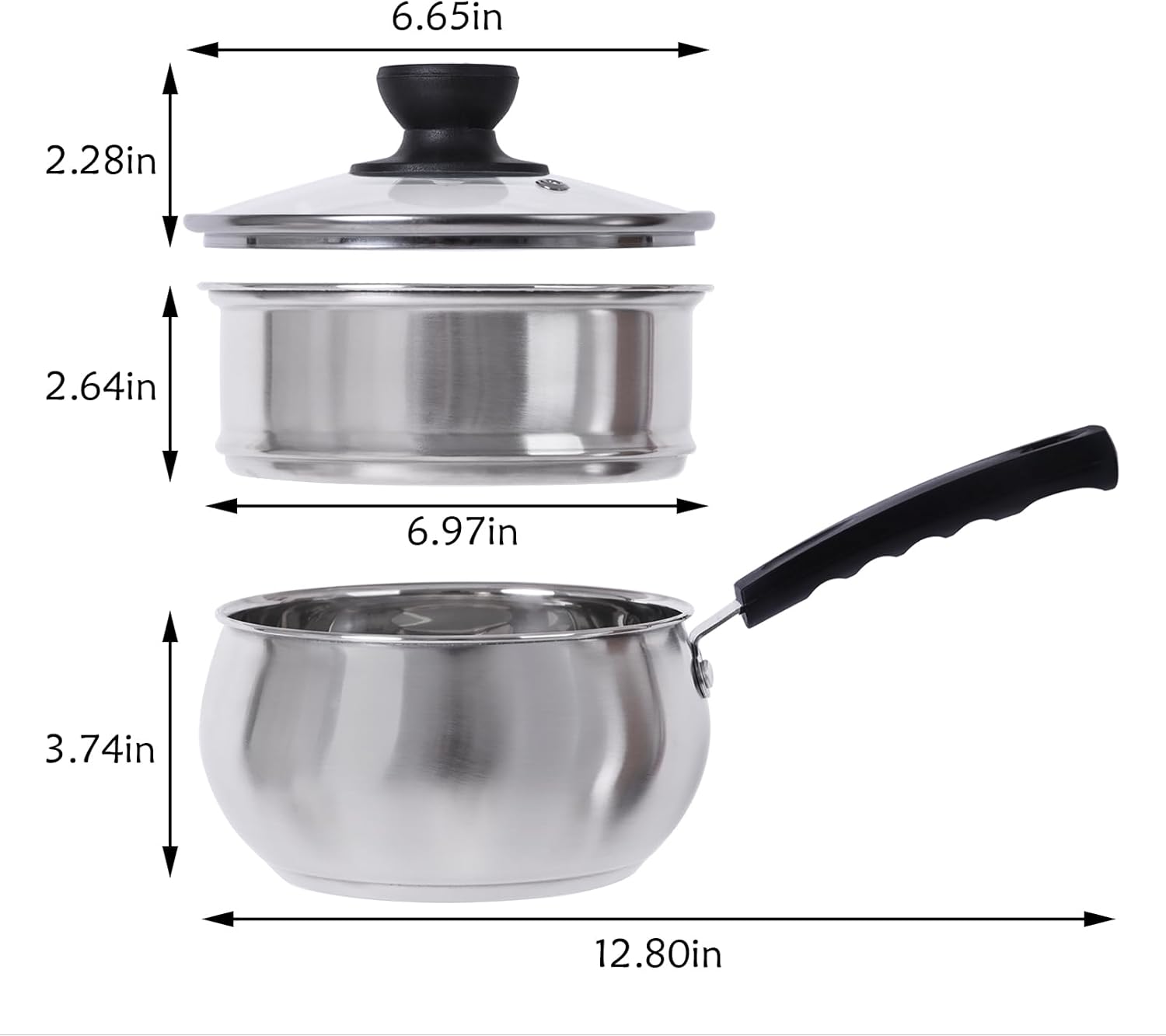 Stainless Steel 15 qt Saucepan with Steamer