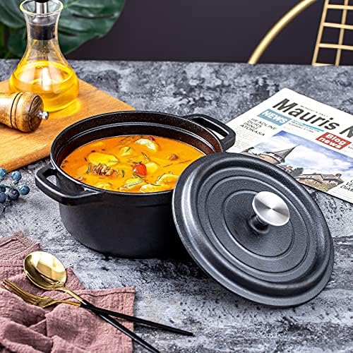 4 Quart Bruntmor Cast Iron Braising Pan with Lid and Handles