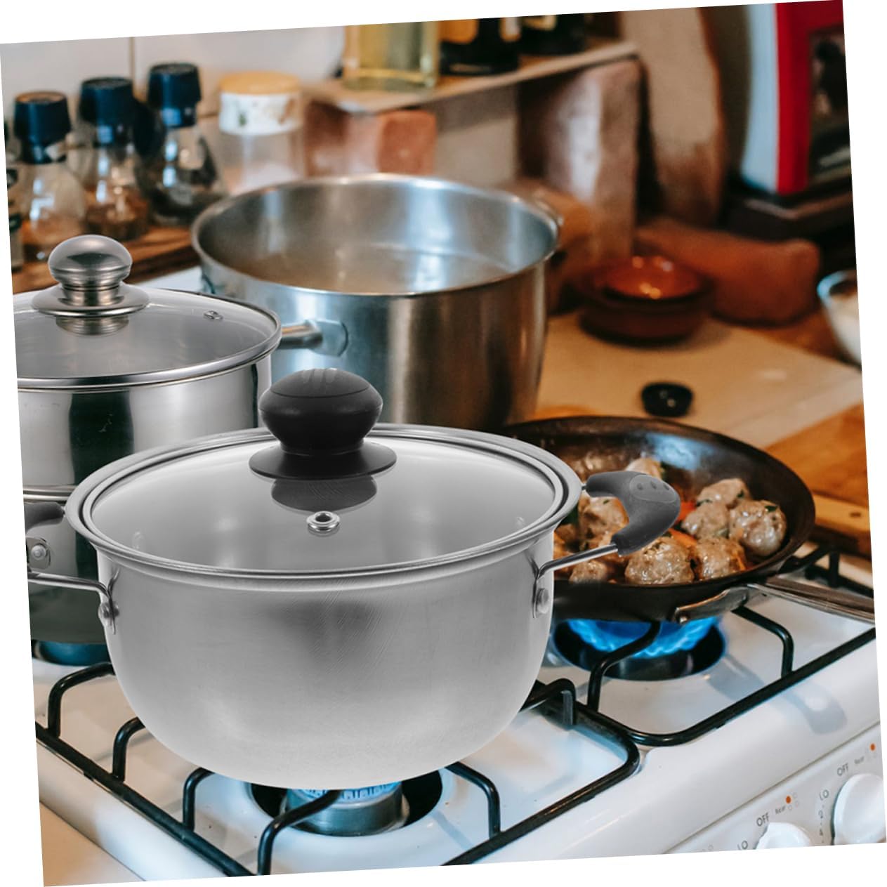 Stainless Steel Soup Pot with Lid Small Cooking Pot for Home Use