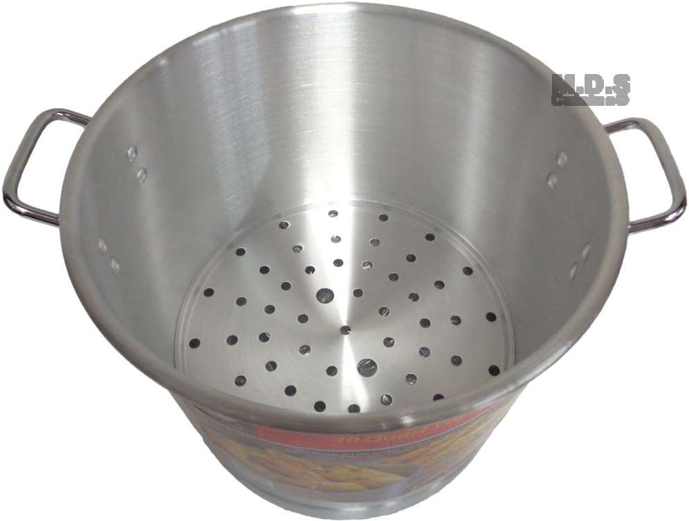 MDS Cuisine Cookwares Aluminum Stockpot Set With Steamer 8Qt16Qt for Traditional Cooking