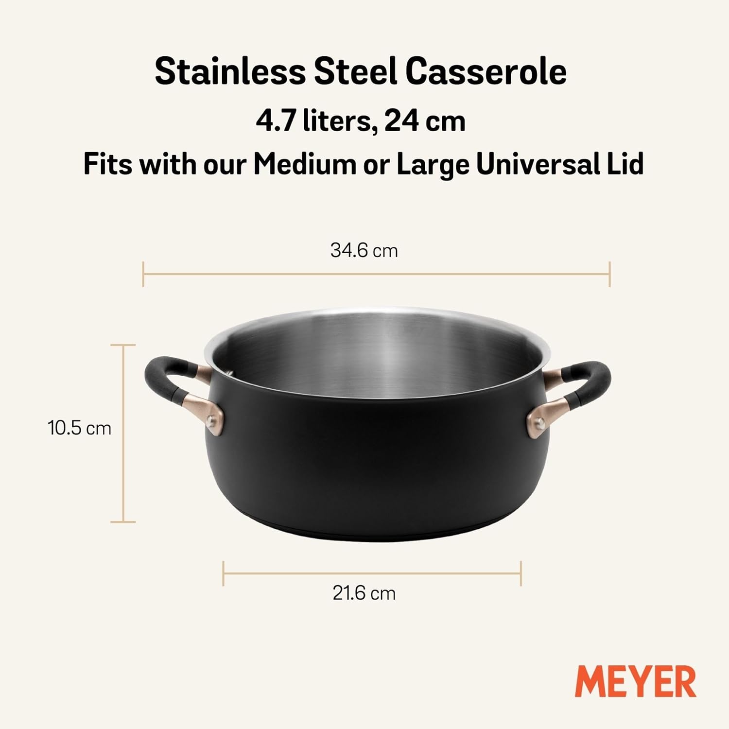 Meyer Stainless Steel Dutch Oven 5 Quart Stockpot