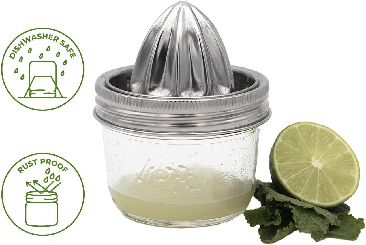 Hand-Pressable Stainless Steel Citrus Juicer Lid for Mason Jars
