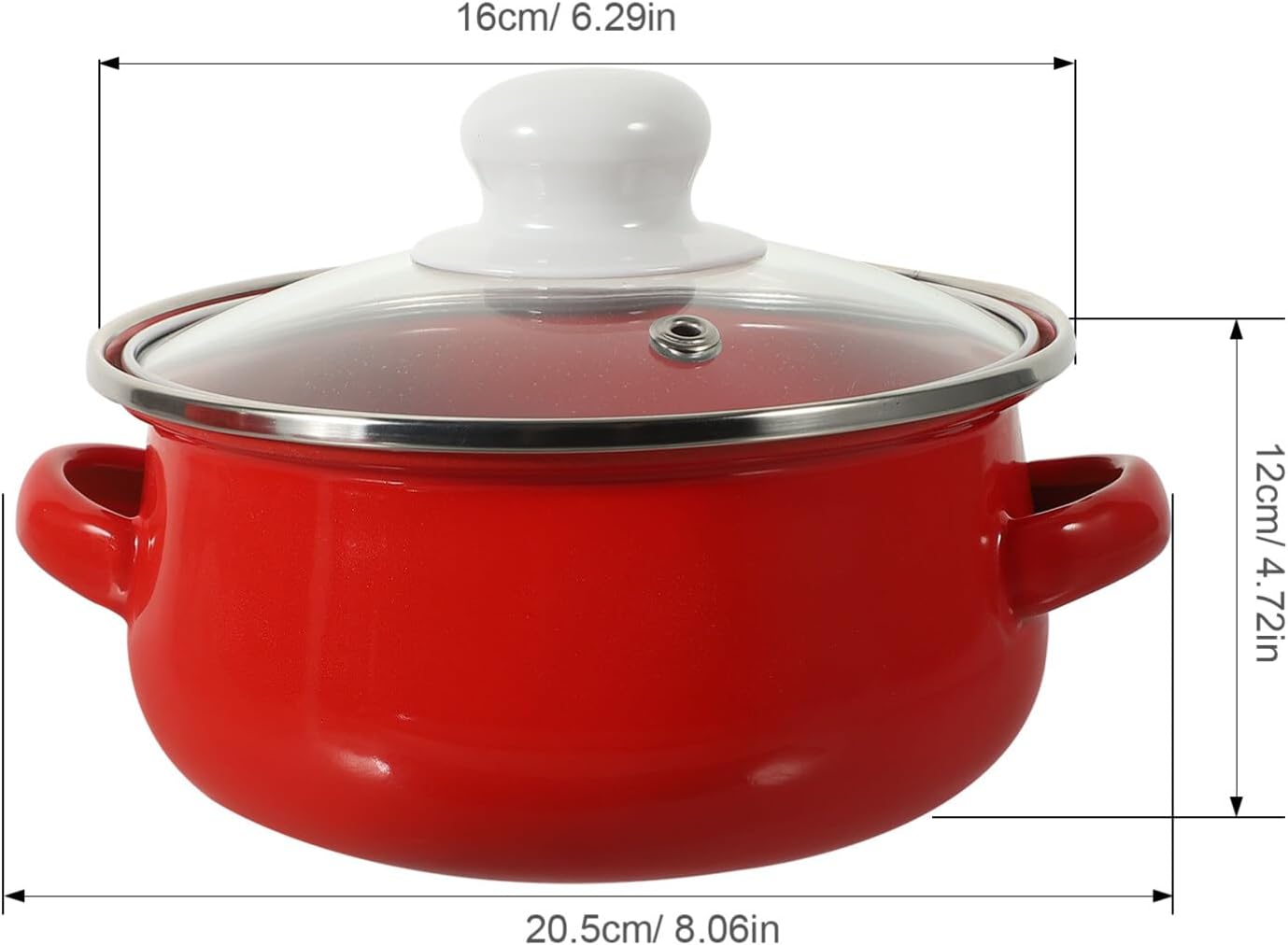 Luxshiny Retro Enamel Stockpot Set 3-Piece with Lid