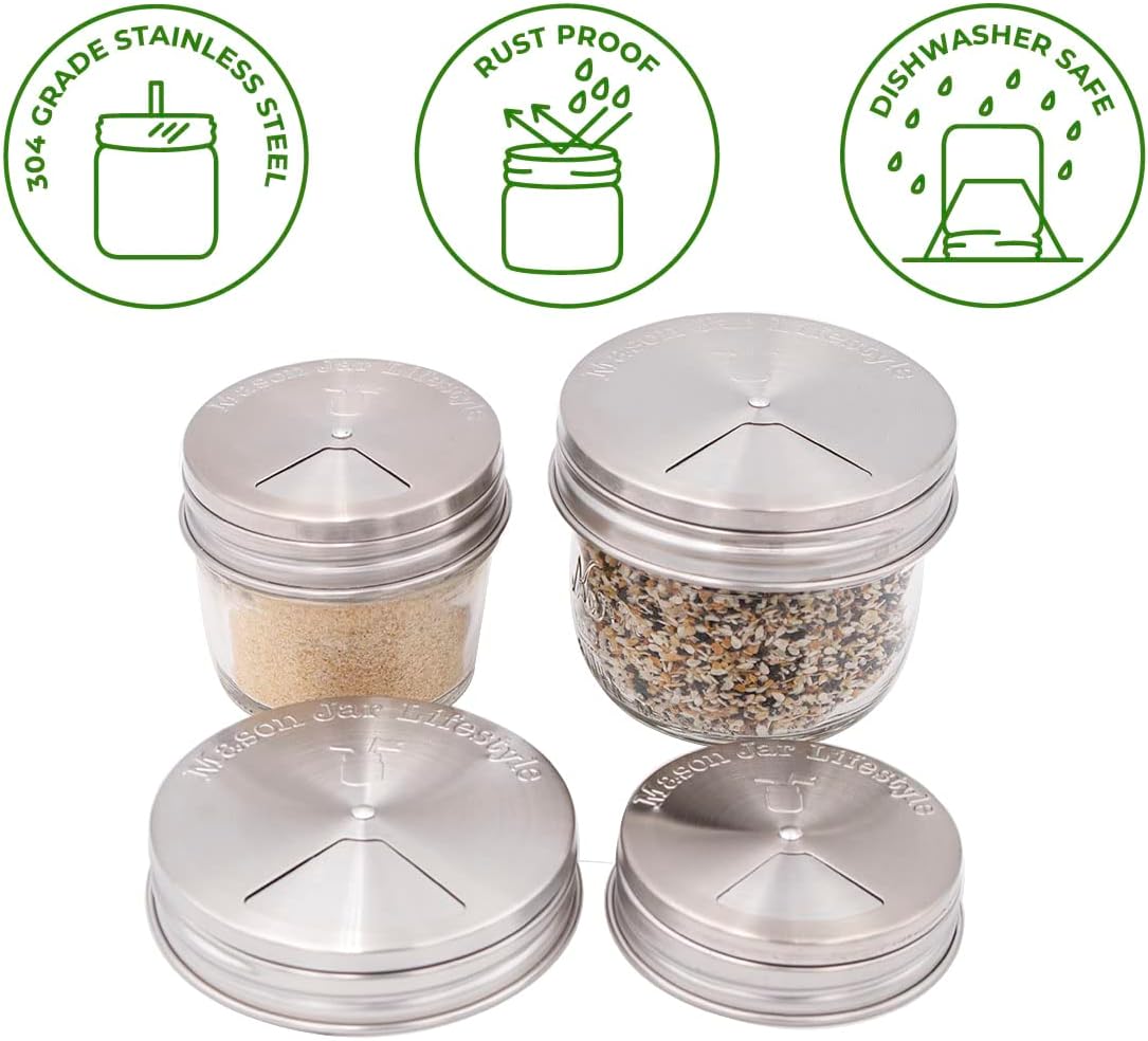 Adjustable Mason Jar lids by Mason Jar Lifestyle