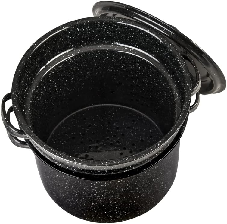 Granite Ware 75 Qt 3-Piece Pasta Pot Set with Lid and Strainer
