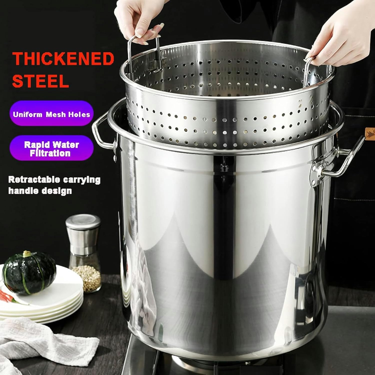 Wzglod Stainless Steel Boil Kit with Perforated Basket
