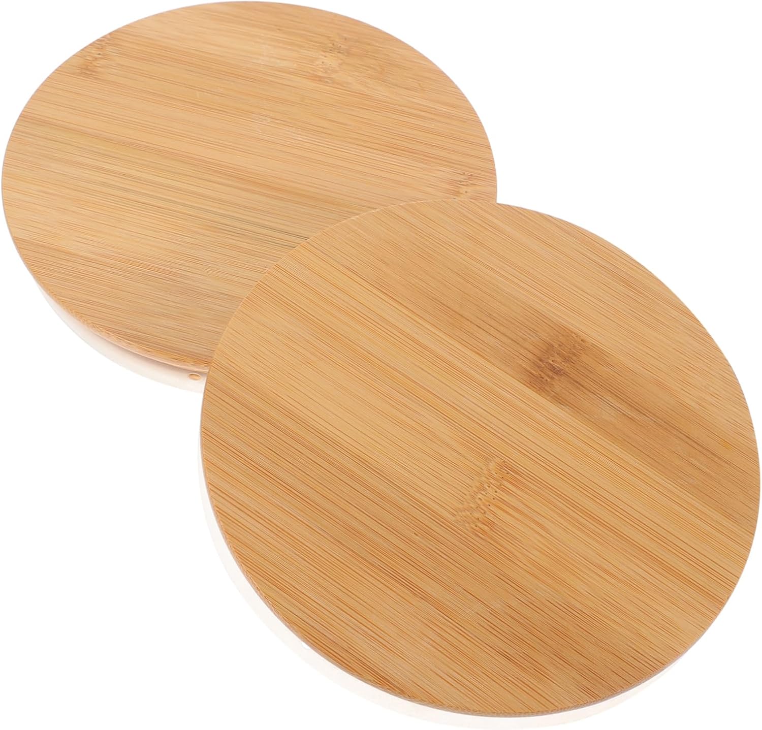 2PCS Bamboo Jar Lid Set Washable Glass Yogurt Jar Sealing Lids