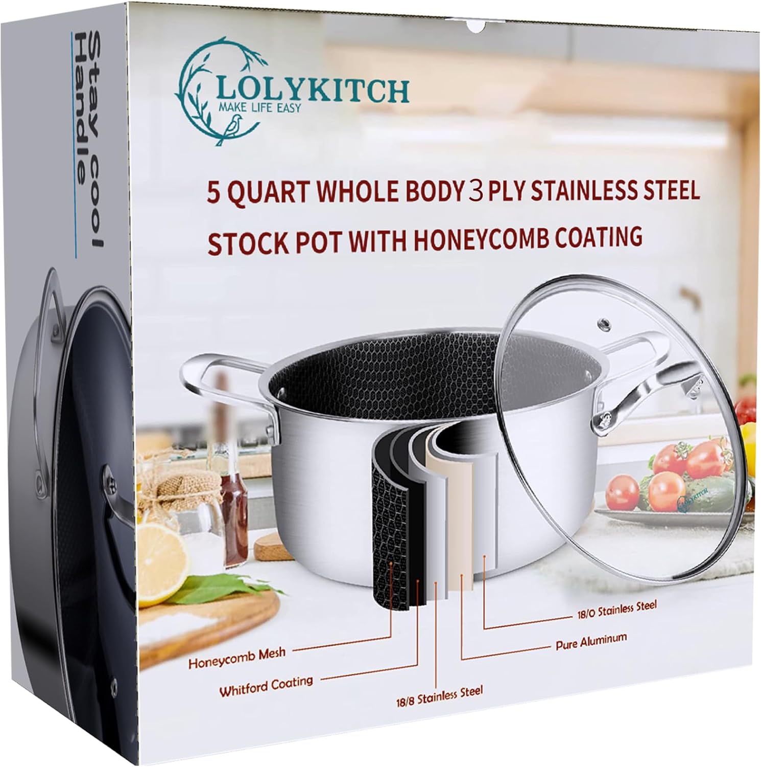 Tri-Ply Hybrid Stockpot Non-Stick Oven and Dishwasher Safe
