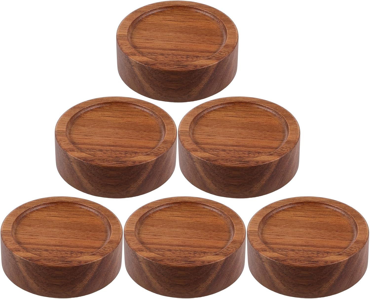 6pcs Reusable Acacia Wood Mason Jar Lids Set