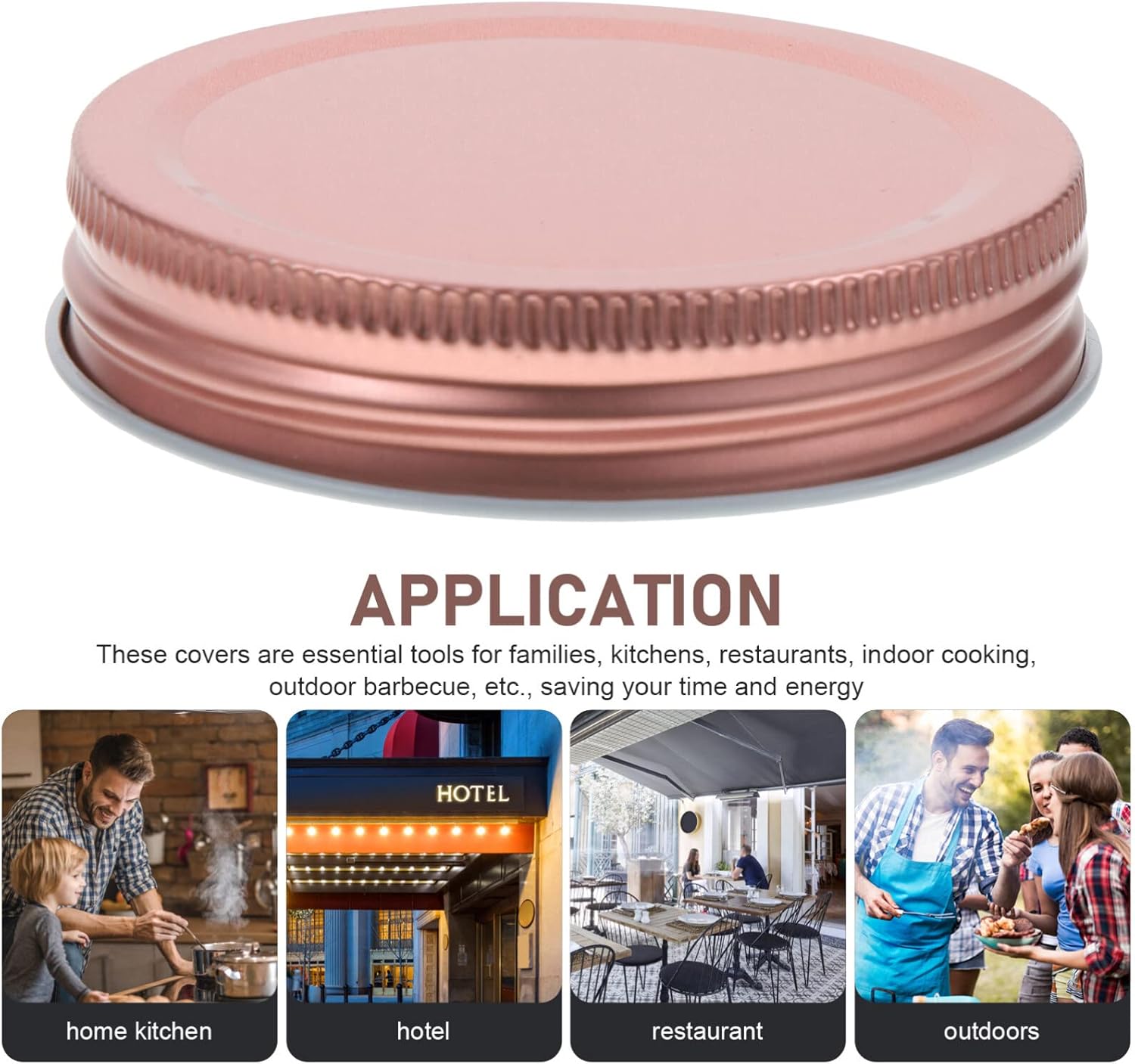 Perfect for storage with 12 rose gold canning lids