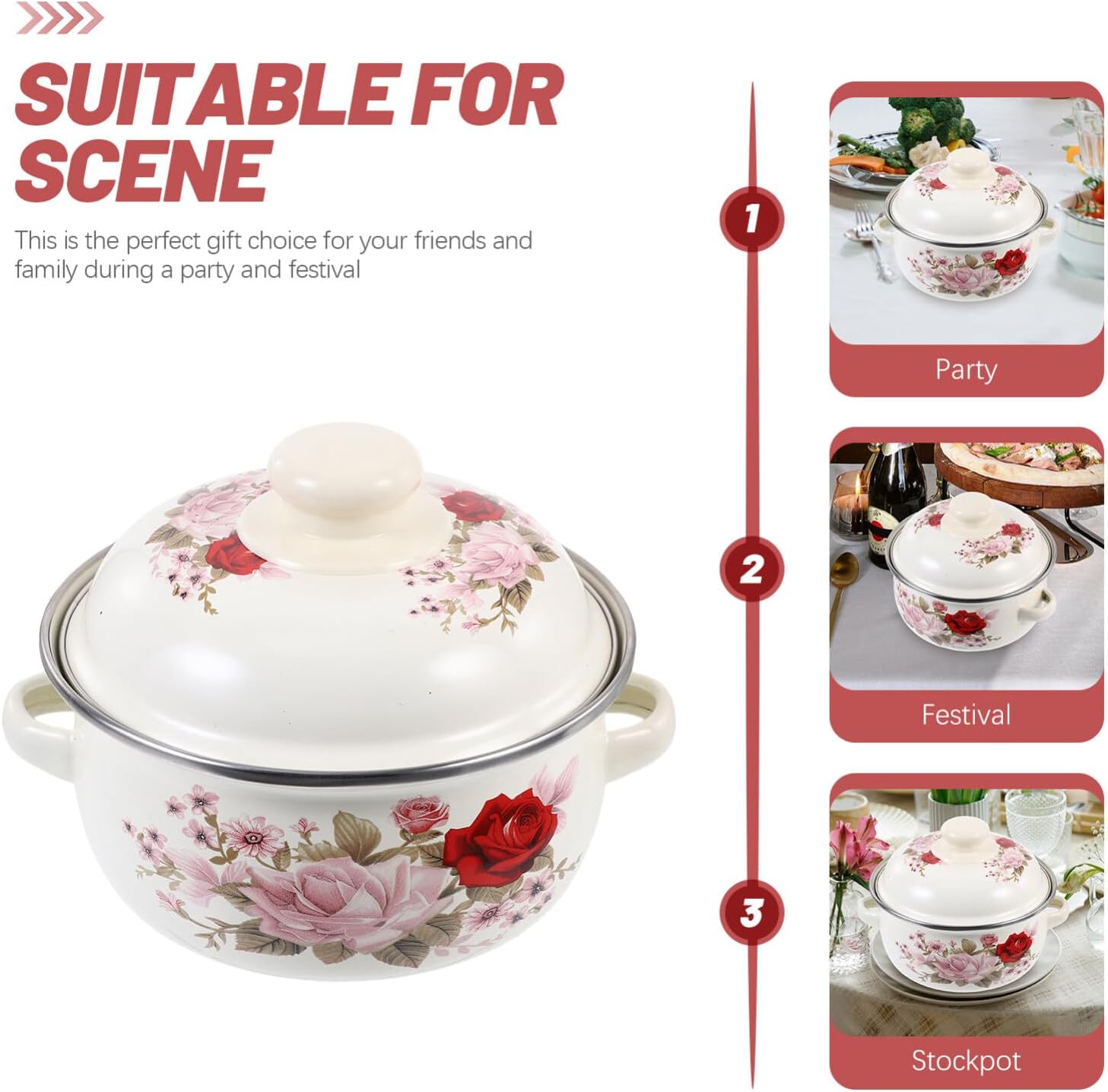 Sturdy Retro Stockpot with Double Handles Elegant Design for Kitchen Use