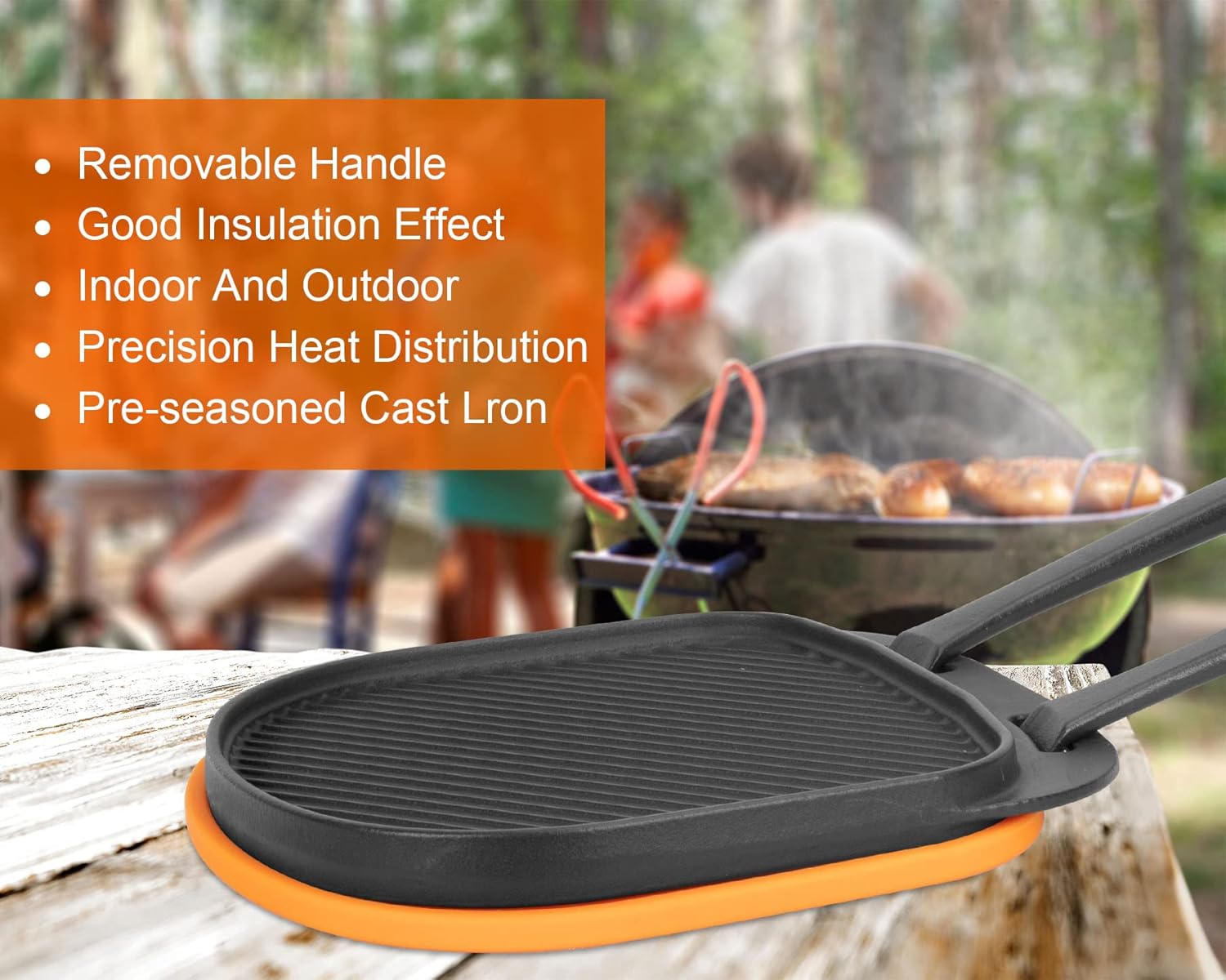MixRBBQ Cast Iron Grilling PanVersatileDurablePerfect for Pizza and Camping