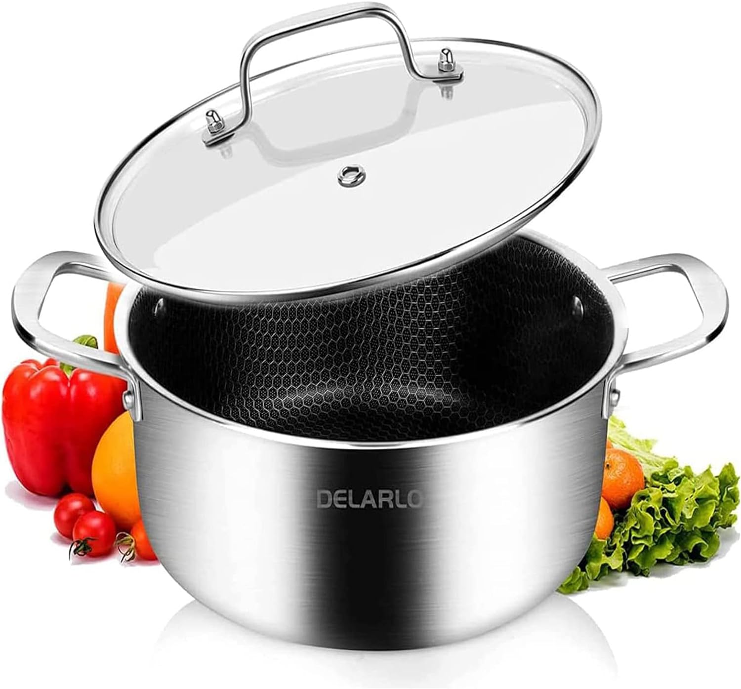 DELARLO 5QT Tri-Ply Stock Pot with Lid