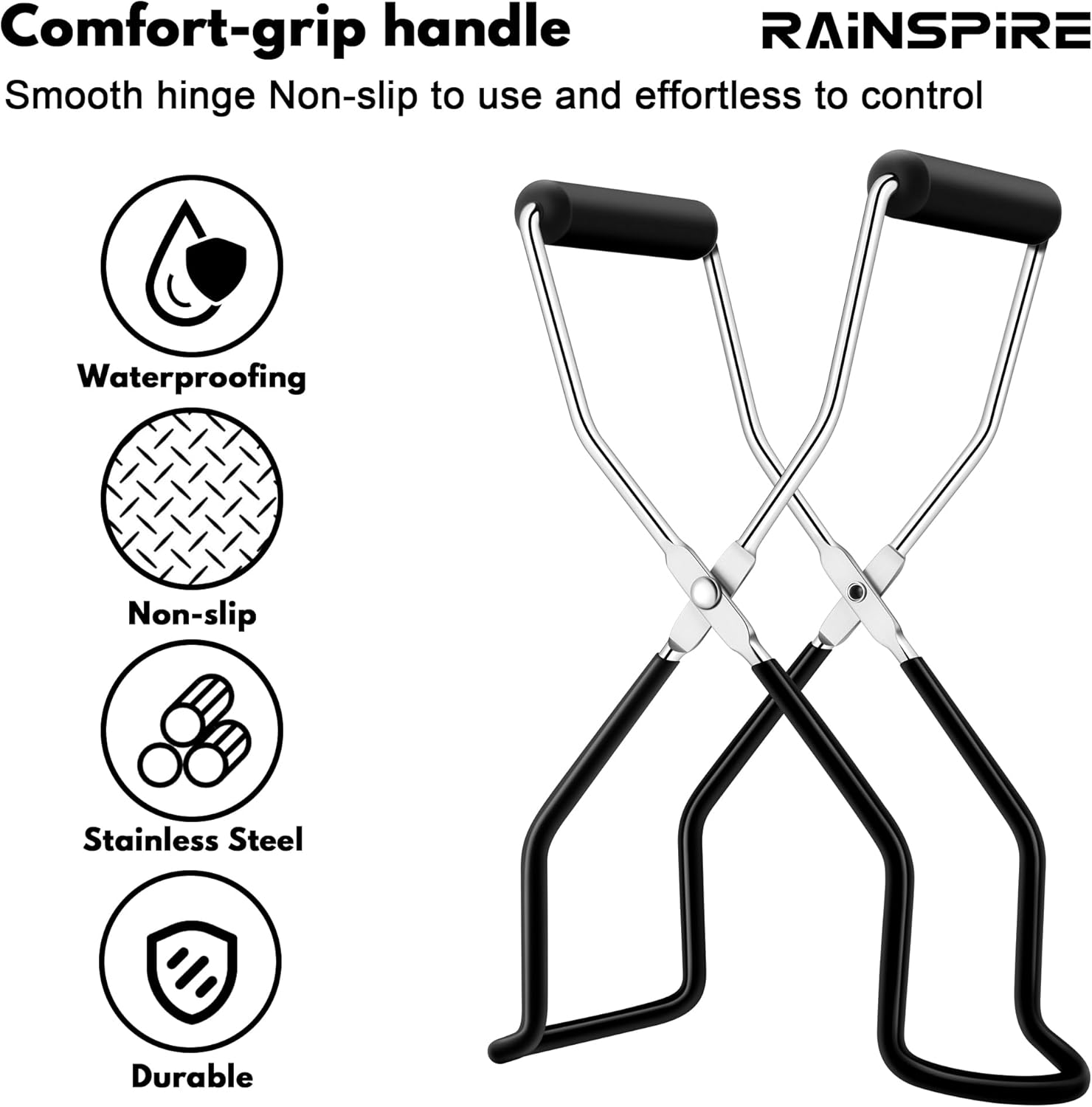 Rainspire Canning Jar Lifter with Non-Slip Handle