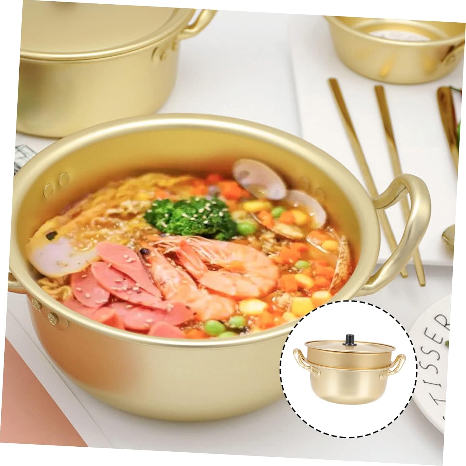 18cm Korean-Style Ramen Pot Set - Perfect for Everyday Use