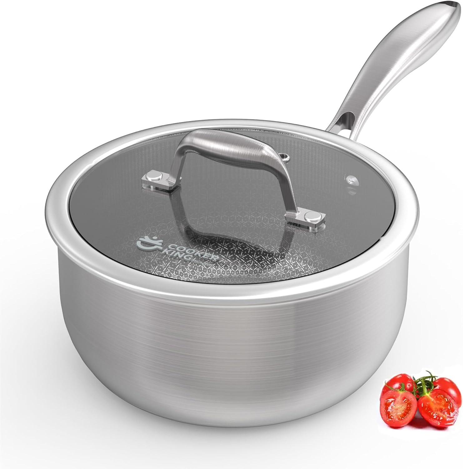 COOKER KING 3 Quart endure Stainless Steel Saucepan with Tempered Glass Lid