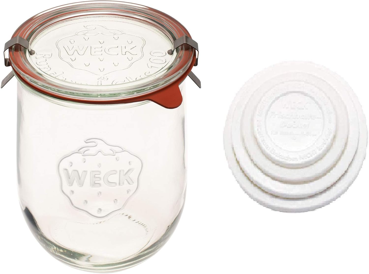 Weck Large Glass Jars 1 Liter with Lid for Sourdough Starter